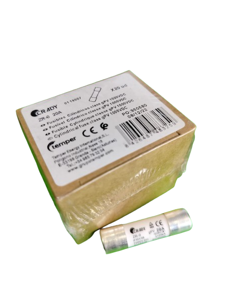 FUSIBLE CILINDRICO 20A DC 1000V 10X38MM