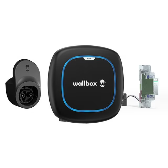 WALLBOX KIT PULSAR MAX 7,4 Kw, cable 5m, NEGRO Y MEDIDOR